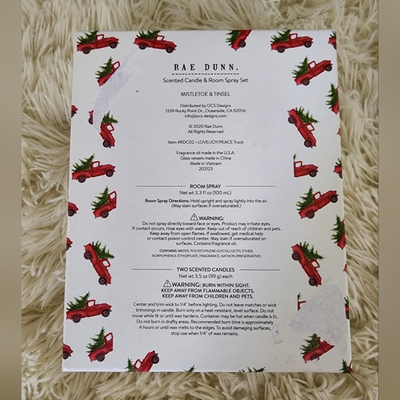 Rae Dunn Mistletoe & Tinsel Candle and Room Spray Gift Set - Picture 4 of 4